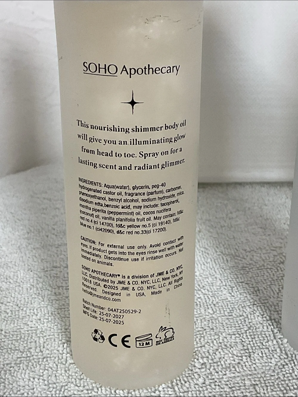 SOHO Apothecary 3 Pc Shimmer Body Oil Mint Coconut Vanilla NWOB